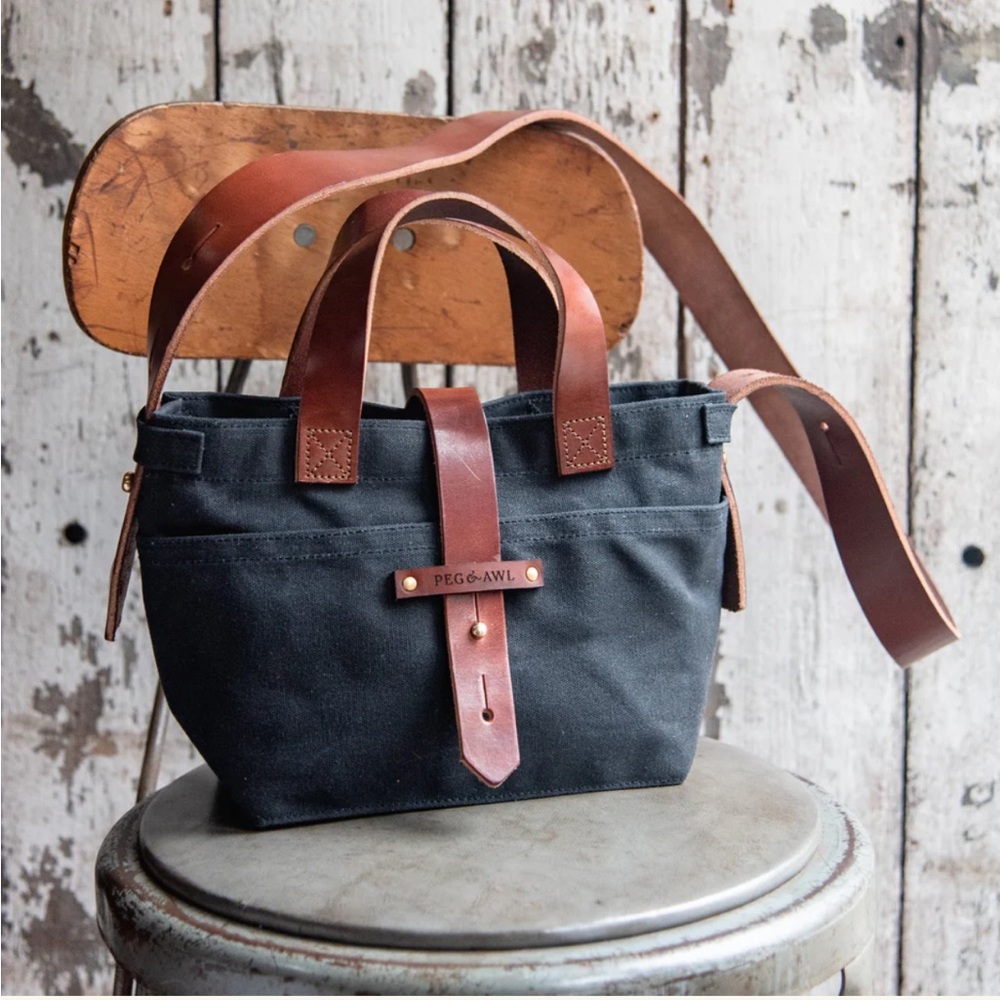 Peg & Awl Mini Waxed Canvas Tote - Color Coal